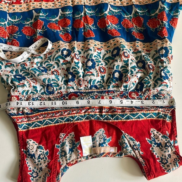 La Cera Petite Large 100% Cotton Floral Patterned Sleeveless Dress Pockets - Picture 7 of 9